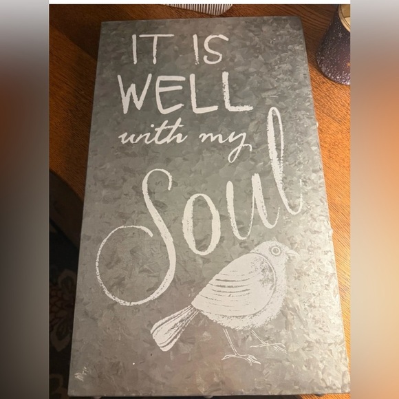 Other - Farmhouse Galvanized Metal Wall Sign It Is Well With My Soul Christian Hymn